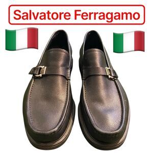 Salvatore Ferragamo David Bit Loafers Men’s 13 Leather Black Shoes Italy Made